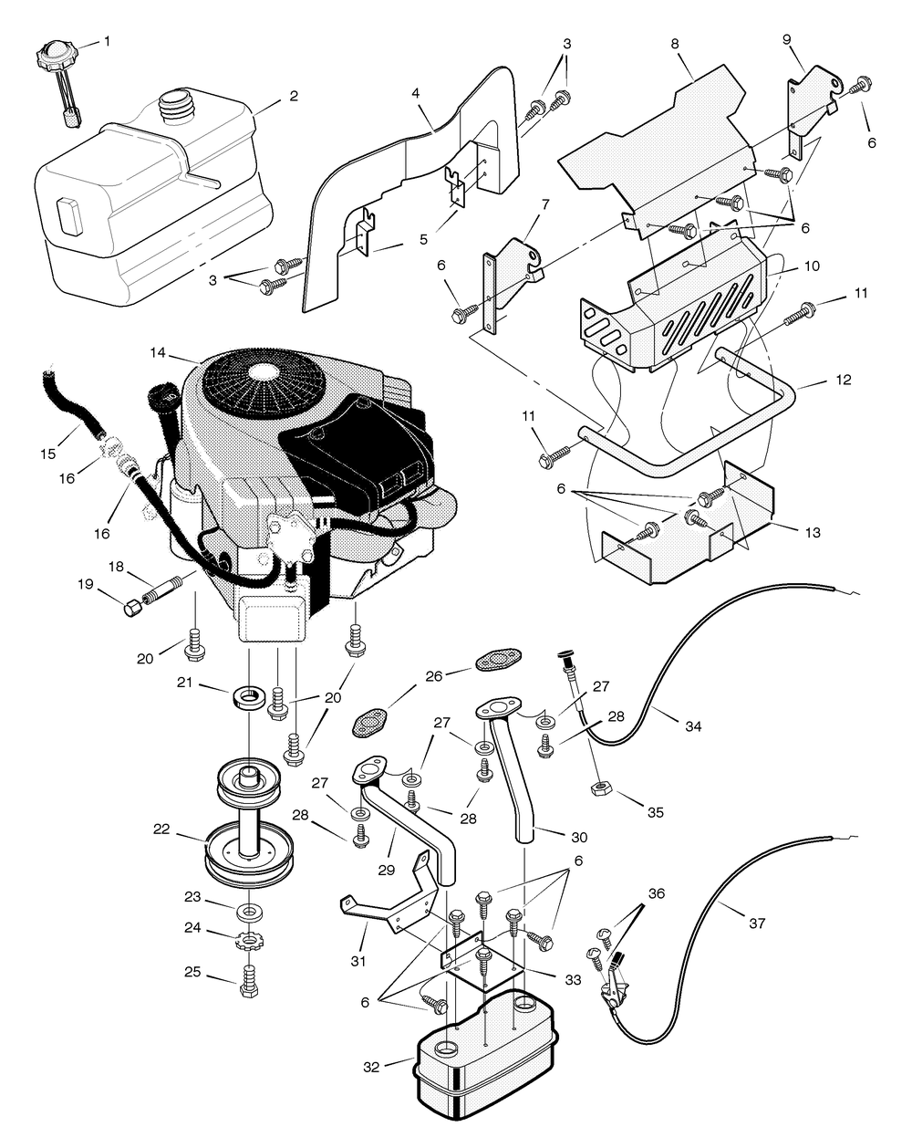 Engine Mount Assembly Diagram and Parts List for 461000X8A 2003 Briggs and Stratton Lawn Tractor